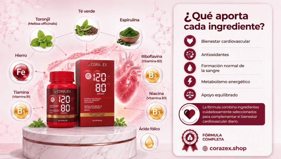 Corazex — qué aporta cada ingrediente de la fórmula