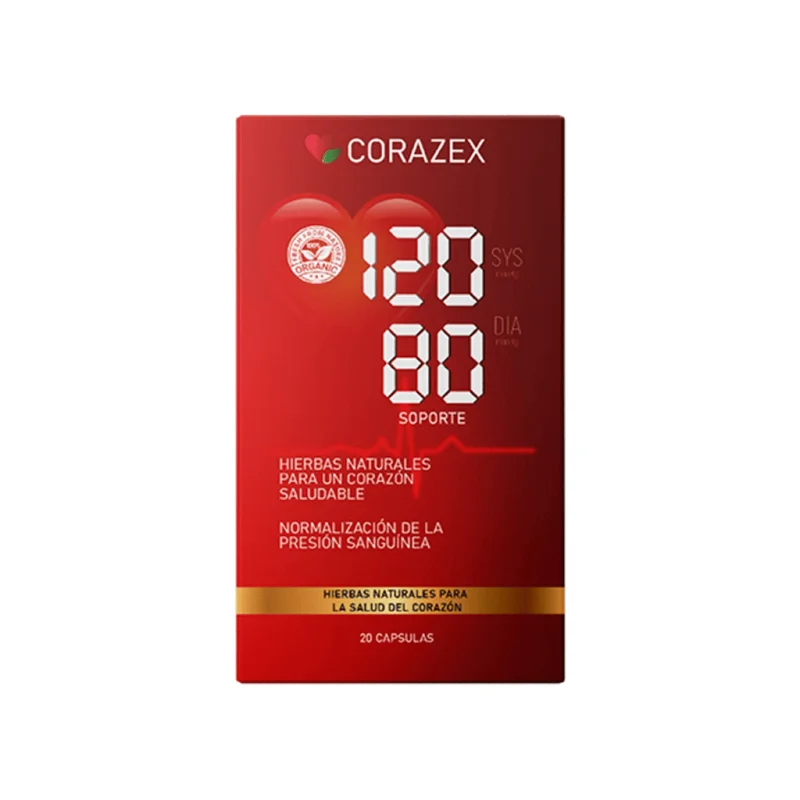 Corazex — frasco de hierbas naturales para un corazón saludable, 20 cápsulas